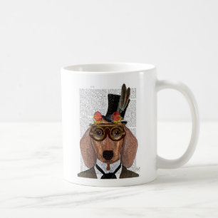 Dachshund with Top Hat and Goggles Coffee Mug