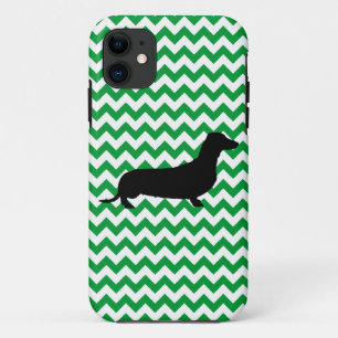 Dachshund With You Pick The Color Chevron iPhone 11 Case