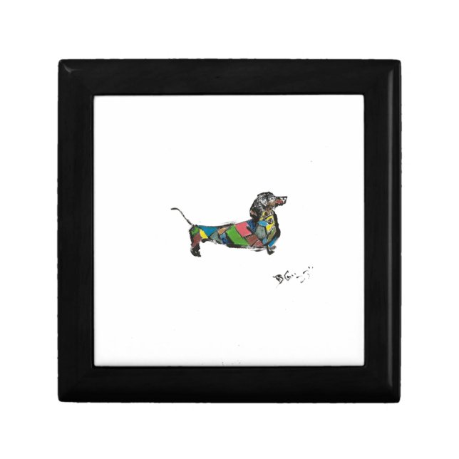 Dachshund Wooden Jewelry Box Keepsake (Front)