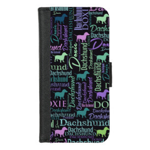 Dachshund Word Art iPhone 8/7 Wallet Case