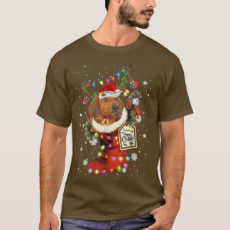 Dachshund Xmas Boot Christmas Sock Winter Snow T-Shirt