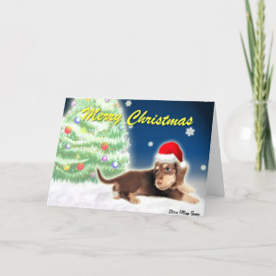 Dachshund Xmas Tree Christmas Card