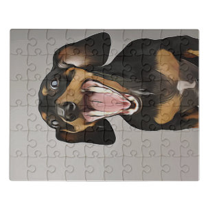 Dachshund Yawning Dachshund Birthday Poster Jigsaw Puzzle