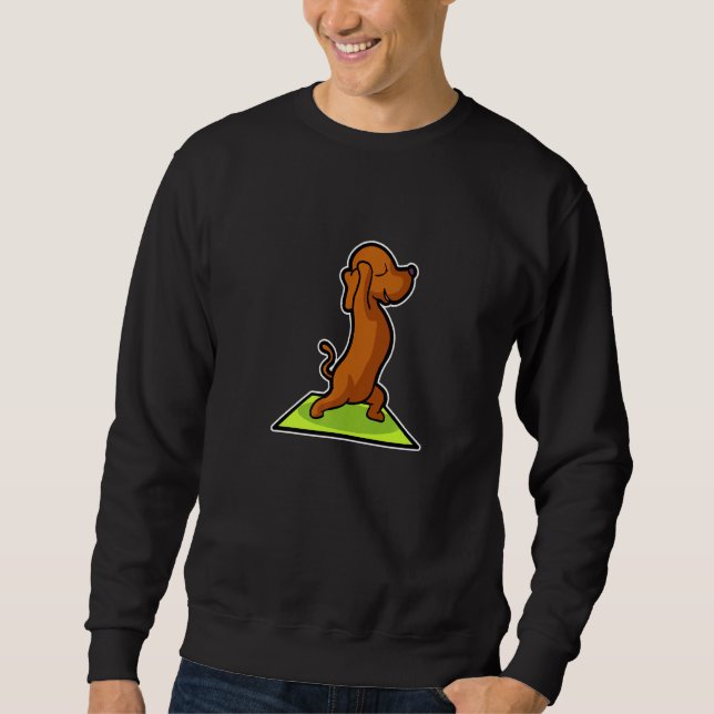 Dachshund Yoga Poses Sport Gymnastics Ohmmm Heartb Sweatshirt (Front)