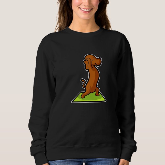 Dachshund Yoga Poses Sport Gymnastics Ohmmm Heartb Sweatshirt (Front)