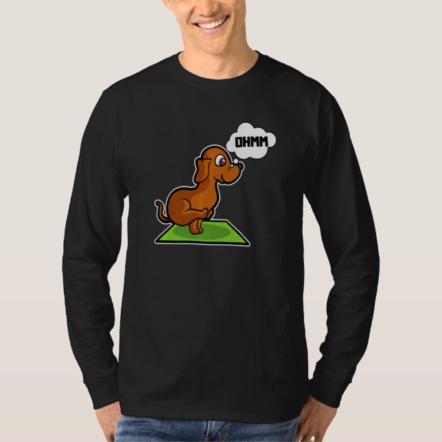 Dachshund Yoga Poses Sport Gymnastics Ohmmm Heartb T-Shirt (Front)