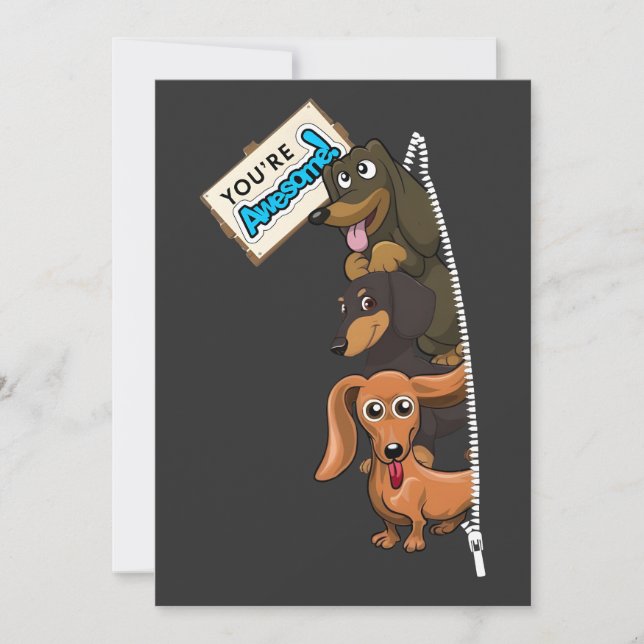 Dachshund You Are Awesome Invitation (Front)
