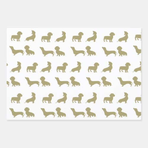 DachshundLove Silhouette Wrapping Paper 48x73 cm