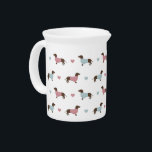 Dachshunds and Hearts Beverage Pitcher<br><div class="desc">Pretty pastel Dachshund and Hearts pattern.</div>