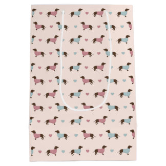 Dachshunds and Hearts Medium Gift Bag