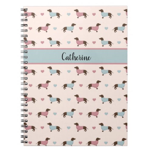 Dachshunds and Hearts Notebook