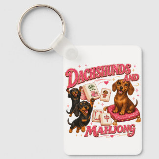 Dachshunds and Mahjong Keychain