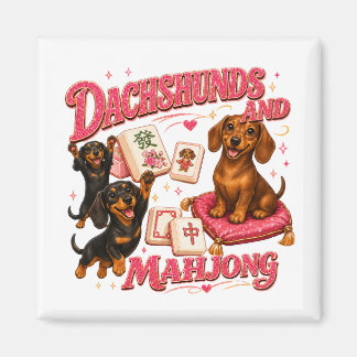 Dachshunds and Mahjong Magnet