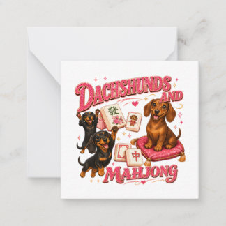 Dachshunds and Mahjong Note Card