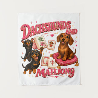 Dachshunds and Mahjong Tapestry