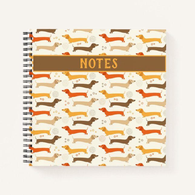 Dachshunds and Polka Dots  Notebook (Front)