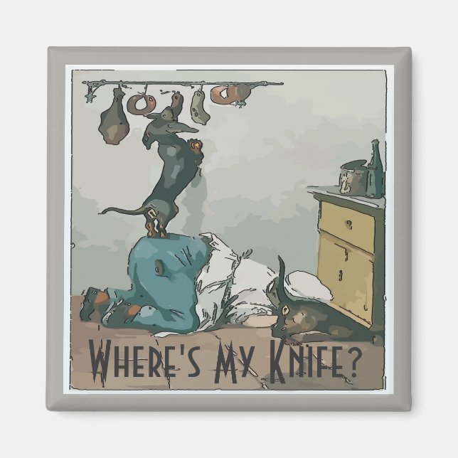 Dachshunds at Butchers, add test Magnet (Front)