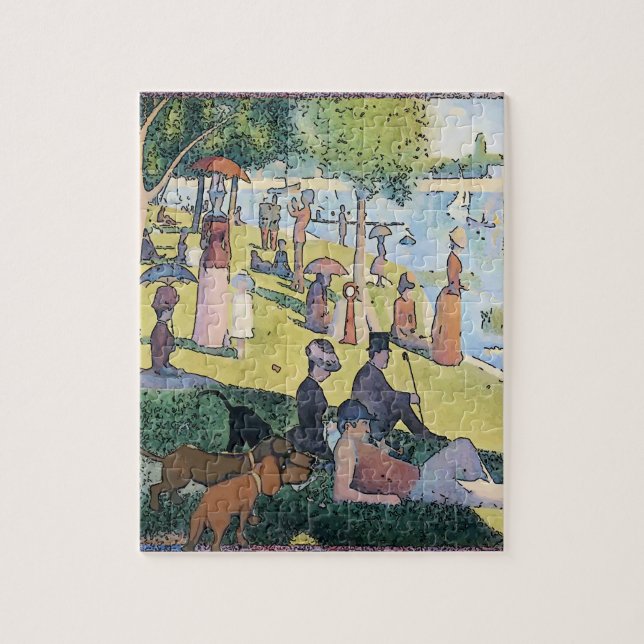 Dachshunds at Picnic  Matisse style Jigsaw Puzzle (Vertical)