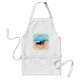 Dachshunds at the Beach Adult Apron