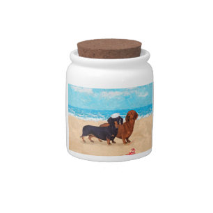Dachshunds at the Beach Candy Jar