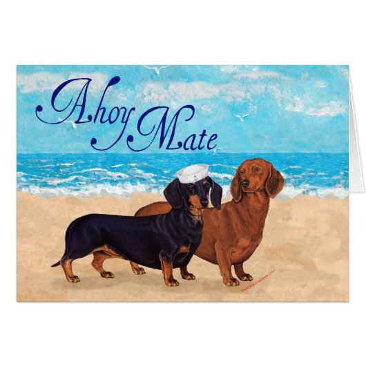 Dachshunds at the Beach Cards (Front Horizontal)