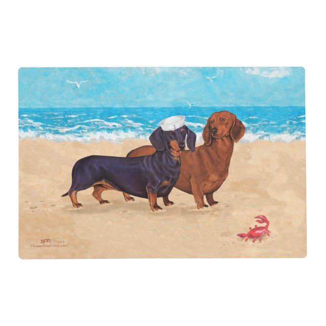 Dachshunds at the Beach  Placemat (Front)