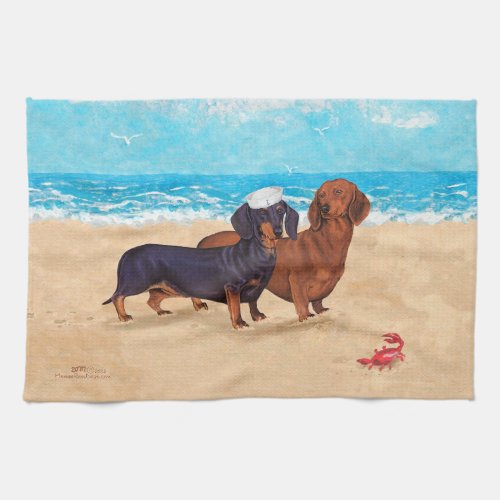 Dachshunds at the Beach Towel