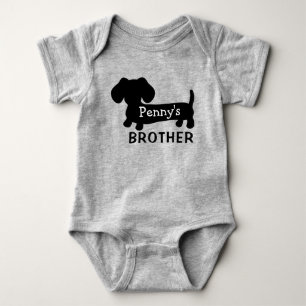 Dachshund's Baby Brother Personalized with Name  Baby Bodysuit