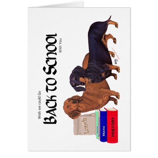 Dachshunds Back to School Cards (Front)
