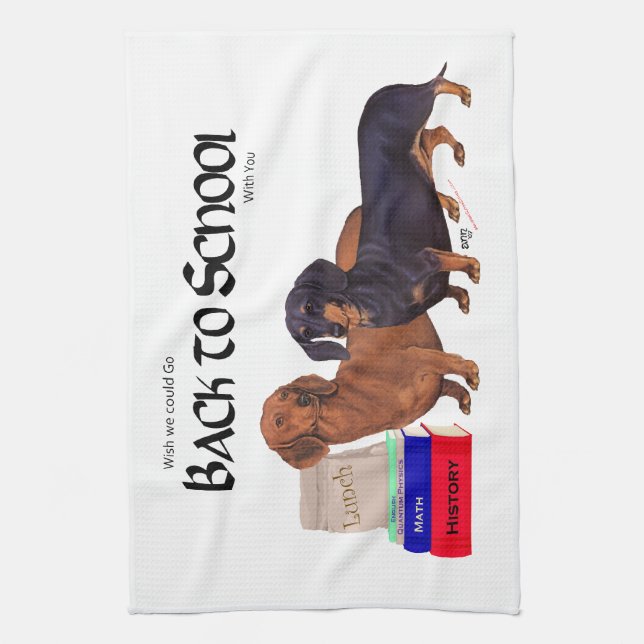 Dachshunds Back to School Towel (Vertical)