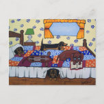 Dachshunds Bed Time Story Postcard at Zazzle