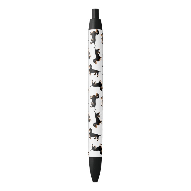 Dachshunds Black and Tan Doxie Pattern Pen (Front Vertical)
