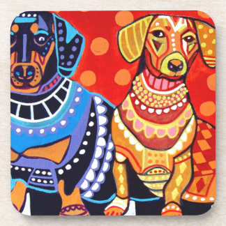 Dachshunds by Heather Galler Coaster