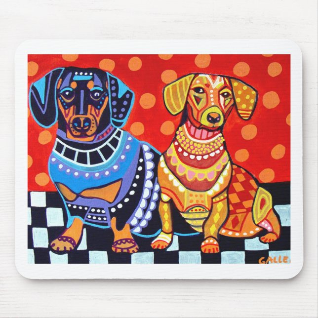 Dachshunds by Heather Galler Mouse Pad (Front)