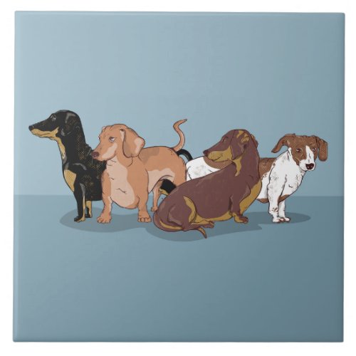 Dachshunds Ceramic Tile