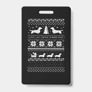 Dachshunds Christmas Badge