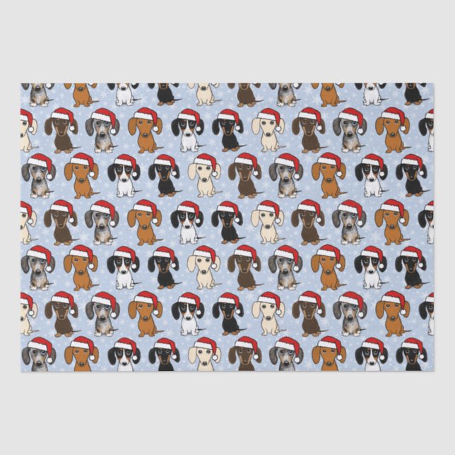 Dachshunds Christmas Cute Wiener Dog Santa Holiday Tissue Paper (Front)