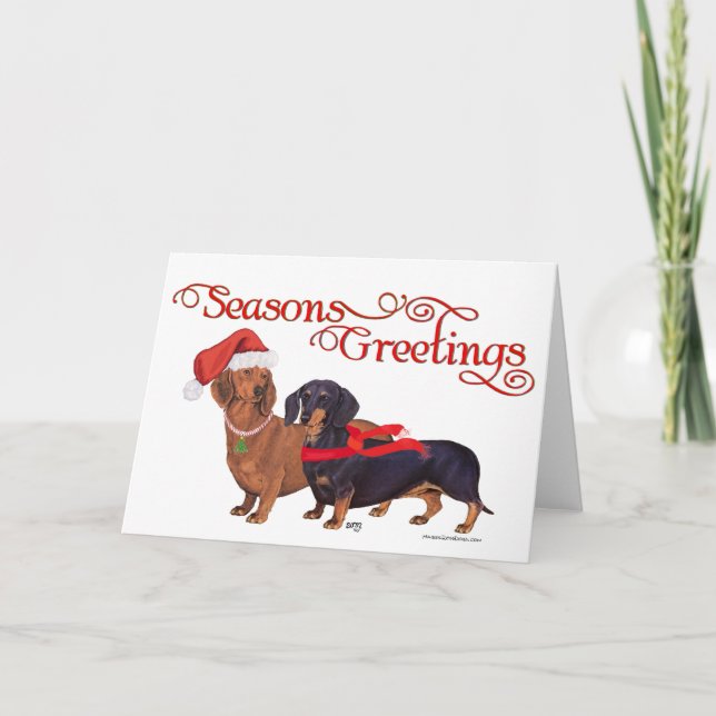 Dachshunds Christmas Holiday Card (Front)