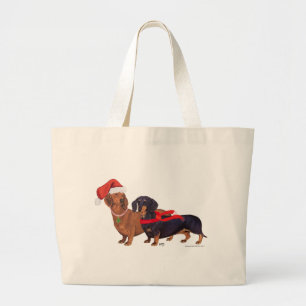 Dachshunds Christmas Large Tote Bag