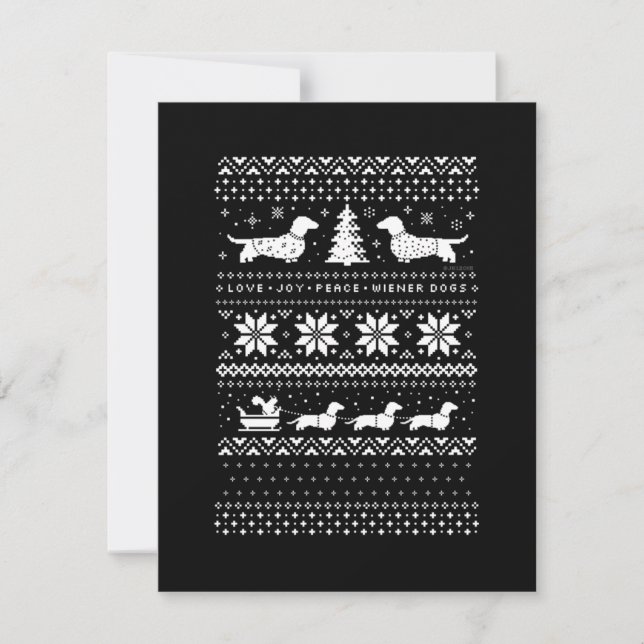 Dachshunds Christmas Note Card (Front)