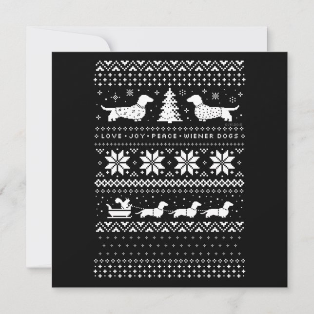Dachshunds Christmas Note Card (Front)