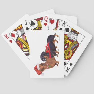 Dachshunds Christmas Poker Cards
