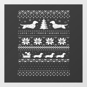 Dachshunds Christmas Sweater Pattern Classic T-Shi Floor Decals