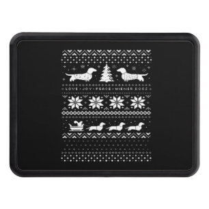 Dachshunds Christmas Sweater Pattern Classic T-Shi Hitch Cover