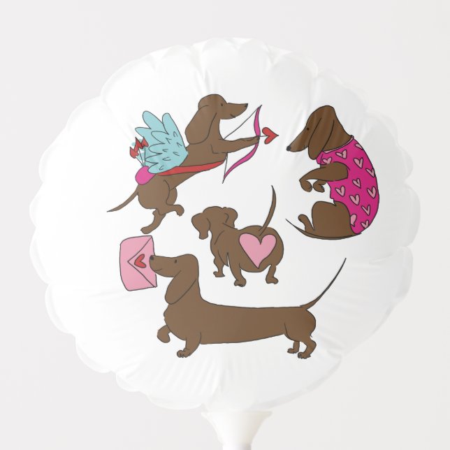 DACHSHUNDS CUPID  BALLOON (Front)