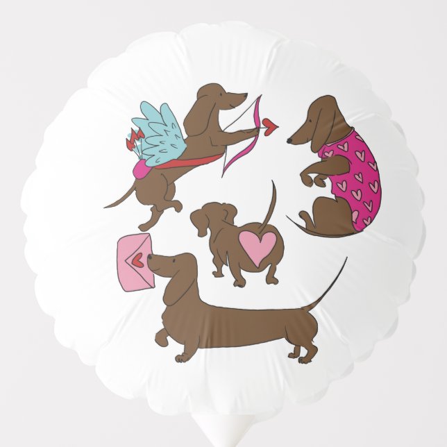 DACHSHUNDS CUPID  BALLOON (Front)
