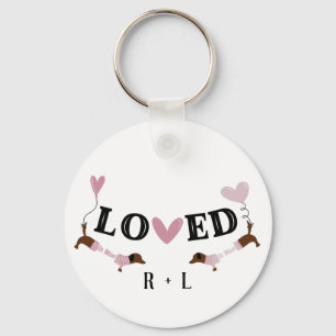 Dachshunds Custom Valentines Keychain