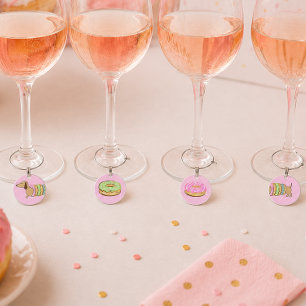 Dachshunds & Donuts Wine Glass Charms