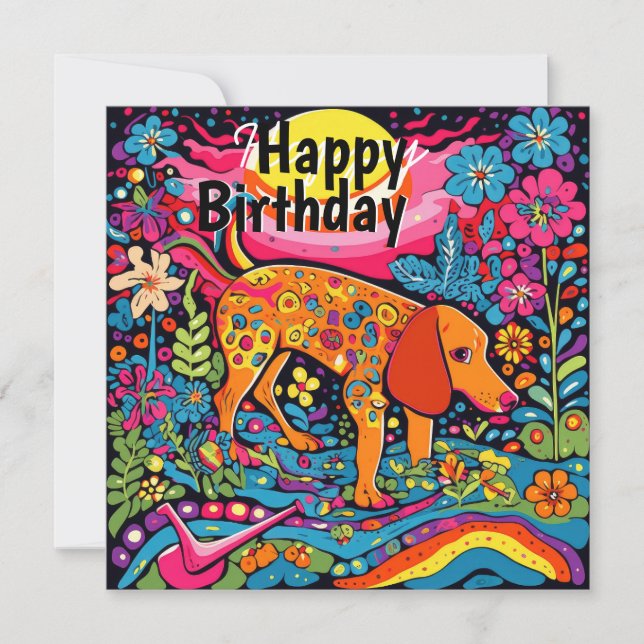 Dachshund's Garden Party- Diggin' Up Birthday Fun (Front)