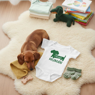 Dachshund's Gender Neutral Human Personalized  Baby Bodysuit